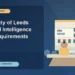 University of Leeds Artificial Intelligence GRE Requirements — editorial illustration for GRE graduate admissions, showing a student reviewing program fit and admission requirements with an academic adviser.