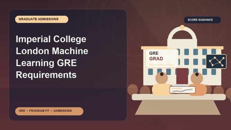 Imperial College London Machine Learning GRE Requirements — editorial illustration for GRE graduate admissions, showing a student reviewing program fit and admission requirements with an academic adviser.