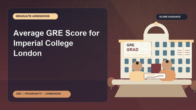 Average GRE Score for Imperial College London — editorial illustration for GRE graduate admissions, showing a student reviewing program fit and admission requirements with an academic adviser.
