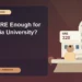 Is 320 GRE Enough for Columbia University? — editorial illustration for GRE graduate admissions, showing a student reviewing program fit and admission requirements with an academic adviser.