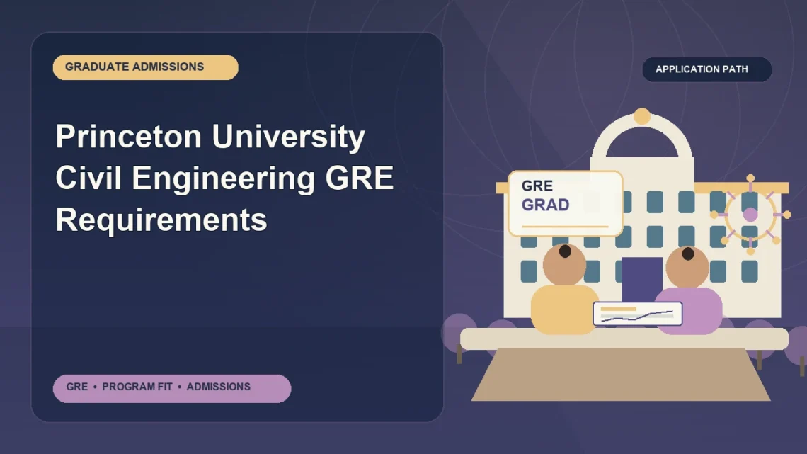 Princeton University Civil Engineering GRE Requirements — editorial illustration for GRE graduate admissions, showing a student reviewing program fit and admission requirements with an academic adviser.