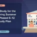 How to Study for the GRE During Summer Break: Phased 6–12 Week Study Plan — editorial illustration for GRE graduate admissions, showing a student reviewing program fit and admission requirements with an academic adviser.