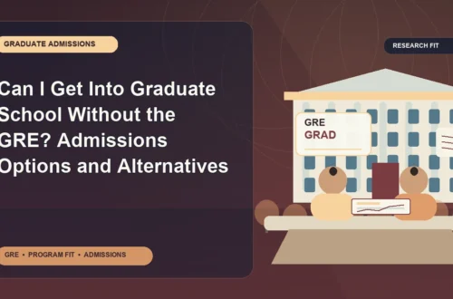 Can I Get Into Graduate School Without the GRE? Admissions Options and Alternatives — editorial illustration for GRE graduate admissions, showing a student reviewing program fit and admission requirements with an academic adviser.