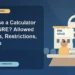 Can I Use a Calculator on the GRE? Allowed Sections, Restrictions, and Tips — editorial illustration for GRE graduate admissions, showing a student reviewing program fit and admission requirements with an academic adviser.