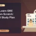 How to Learn GRE Math from Scratch: Practical Study Plan — editorial illustration for GRE graduate admissions, showing a student reviewing program fit and admission requirements with an academic adviser.