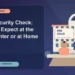 GRE Security Check: What to Expect at the Test Center or at Home — editorial illustration for GRE graduate admissions, showing a student reviewing program fit and admission requirements with an academic adviser.